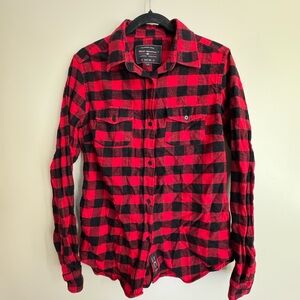 Red and Black Plaid Button Down Shirt